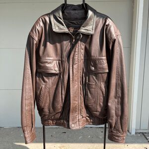 VTG Reed Sportswear 80s Leather Aviator Bomber w/ Thinsulate Vest – L42